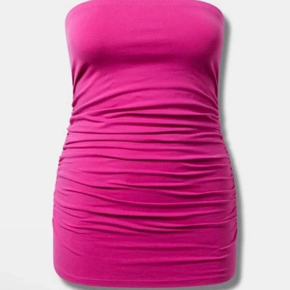 torrid Hot Pink Strapless Ruched Tube Top - Picture 4 of 7